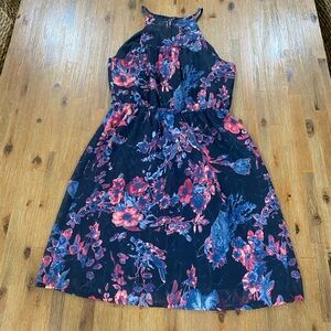 Lucky Brand Floral Keyhole Halter Small Dress